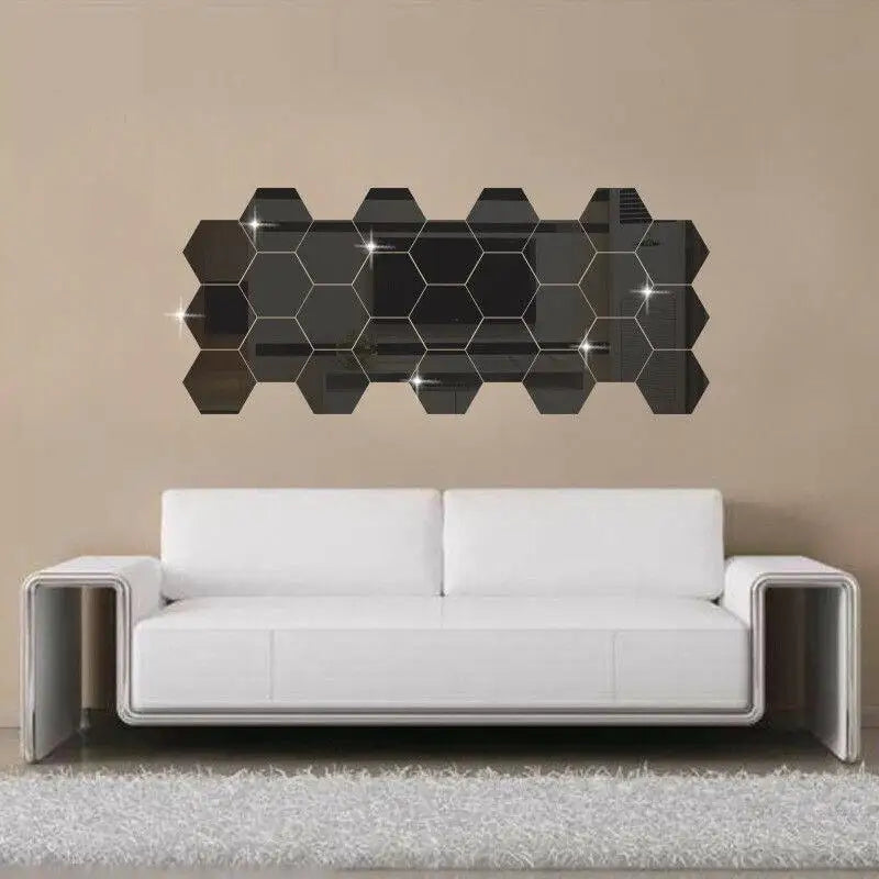 SparkShine Hex Mirror Wall Tiles