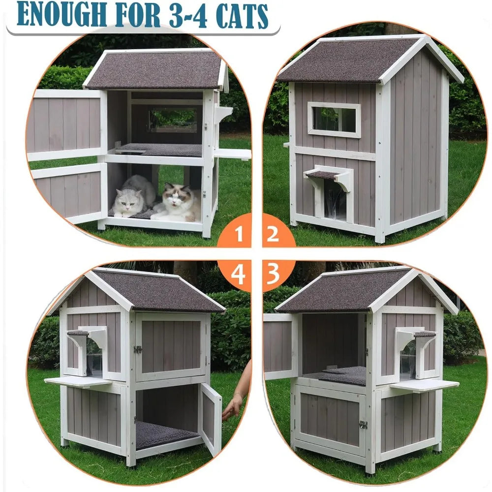 Rockever Weatherproof Cat House