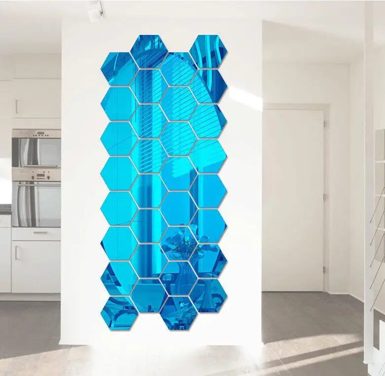 SparkShine Hex Mirror Wall Tiles