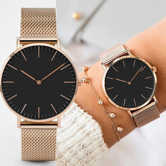 Luxury Rose Gold Quartz Watch