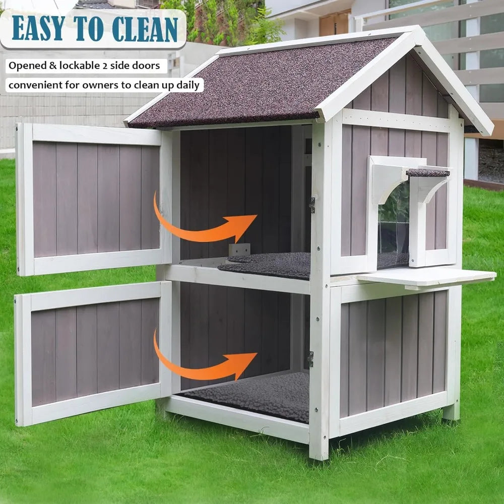 Rockever Weatherproof Cat House